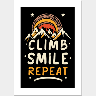 Free Climbing Boulderer Mountain Rock Bouldering Climber Gym Retro Posters and Art